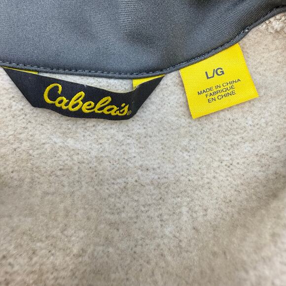 Cabela's Full Zip Sweater Jacket Women's L Beige Full Zip Athleisure High Collar - Picture 11 of 14